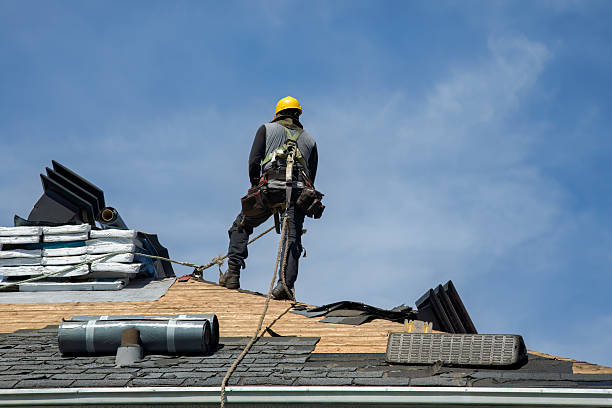 Professional Gutter Installation technician working in Danville, NH